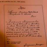 ...e un prezziario sul quale � segnata la prima tassa di iscrizione annuale (di 500 lire)...
